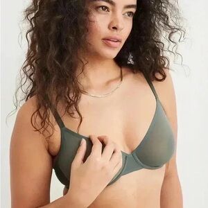 Aerie SMOOTHEZ Full Coverage Bra | 34B | Army Green | NWT | $39.95 MSRP
